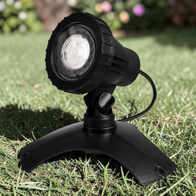 LED Outdoor Pond and Garden Light, 3W Warm White Spotlight with Adjustable Head