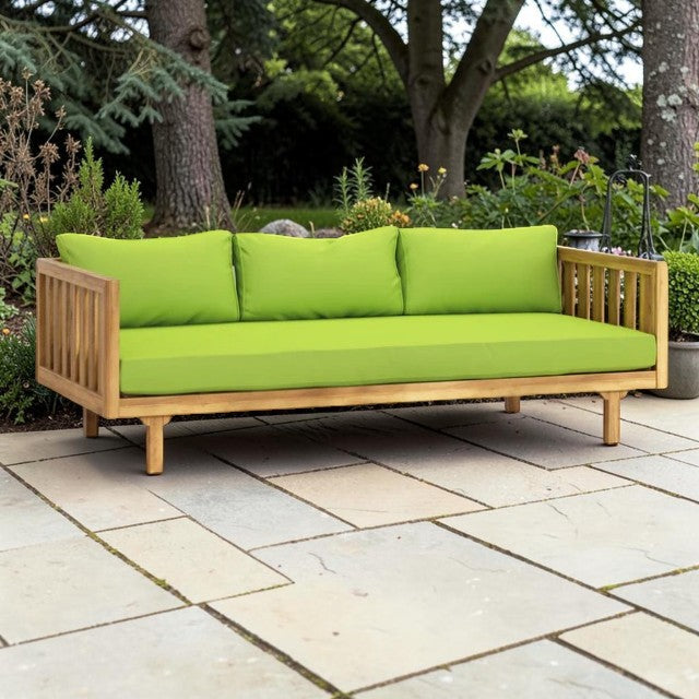 3 Seater Outdoor Sofa Daybed with Cushions and Acacia Wood Frame