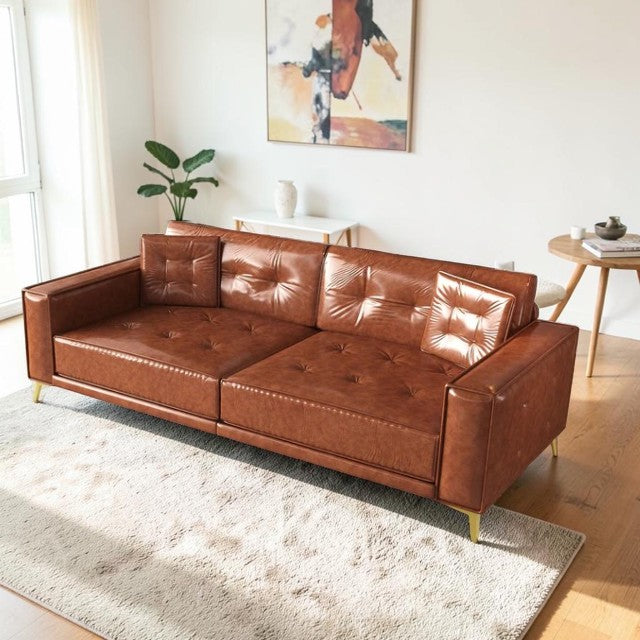 3 in 1 Convertible Sleeper Sofa with Pull Out Bed and Tufted Upholstery