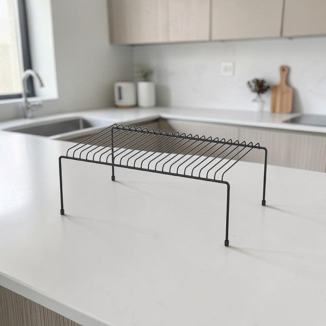 Kitchen Cabinet, Shelf Organizer Rack with Metal Insert Design