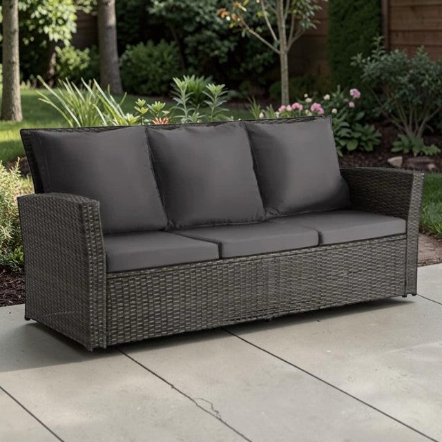 3 Seater Outdoor Sofa with All Weather Wicker and Cushions