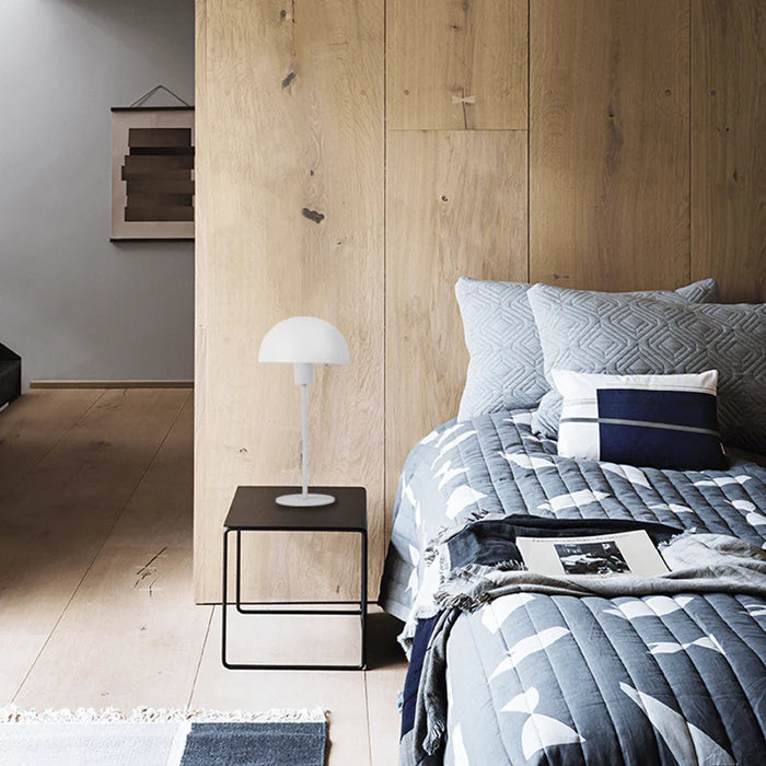 White Metal Dome, Table Lamp for Modern Indoor Lighting