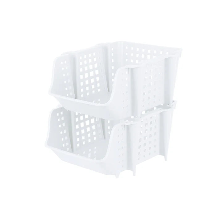 Stackable Kitchen Storage Baskets Set for Fruits and Vegetables