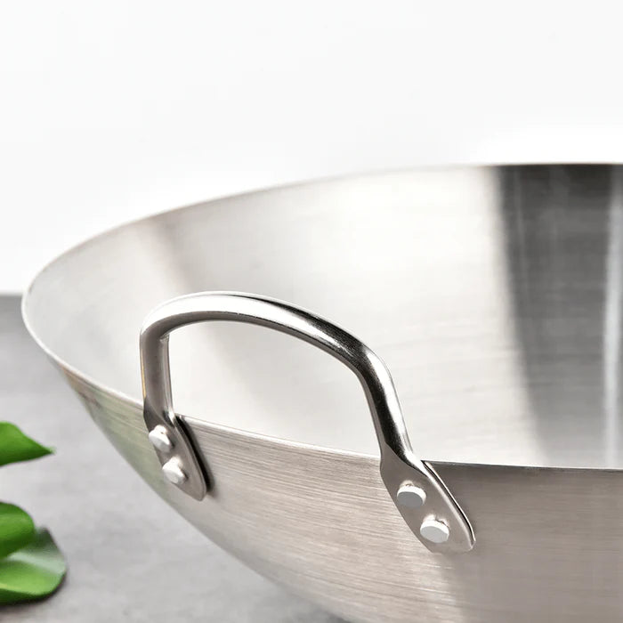 Stainless Steel Wok Pan for Kitchen Cooking with Dual Handles