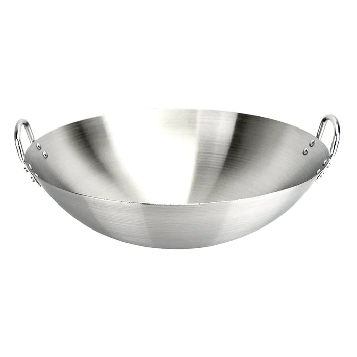 Stainless Steel Wok Pan for Kitchen Cooking with Dual Handles