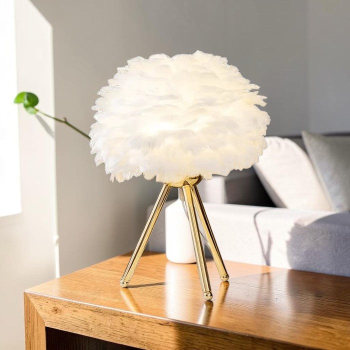 Tripod Table Lamp with Soft Fabric Shade