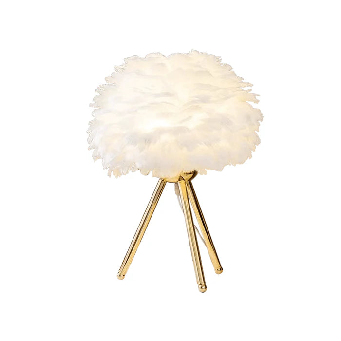 Tripod Table Lamp with Soft Fabric Shade