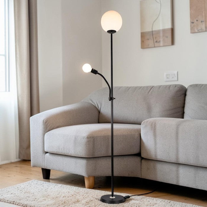 Dual Light Floor Lamp with Adjustable Reading Arm