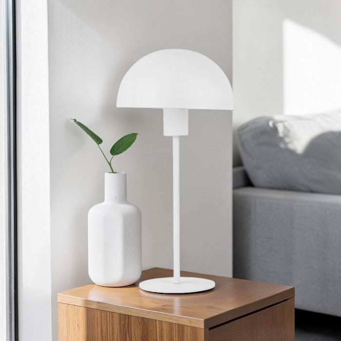 White Metal Dome, Table Lamp for Modern Indoor Lighting