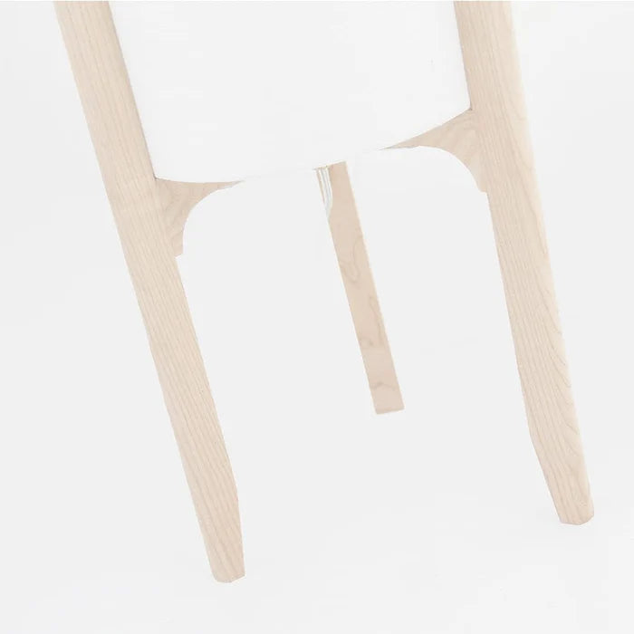 Natural Wood Floor Lamp with Fabric Shade