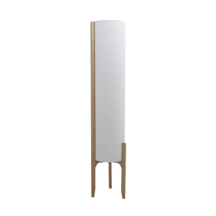 Natural Wood Floor Lamp with Fabric Shade