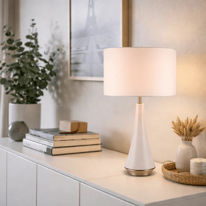 Modern Fabric Shade, Table Lamp for Living Room and Bedroom