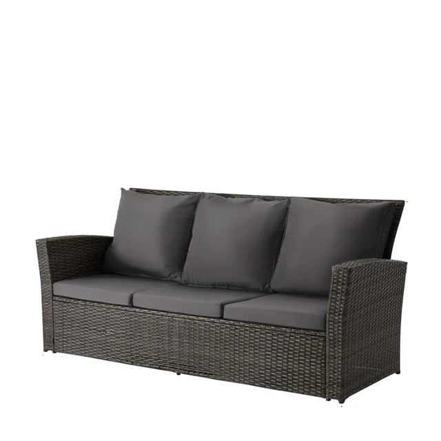 3 Seater Outdoor Sofa with All Weather Wicker and Cushions