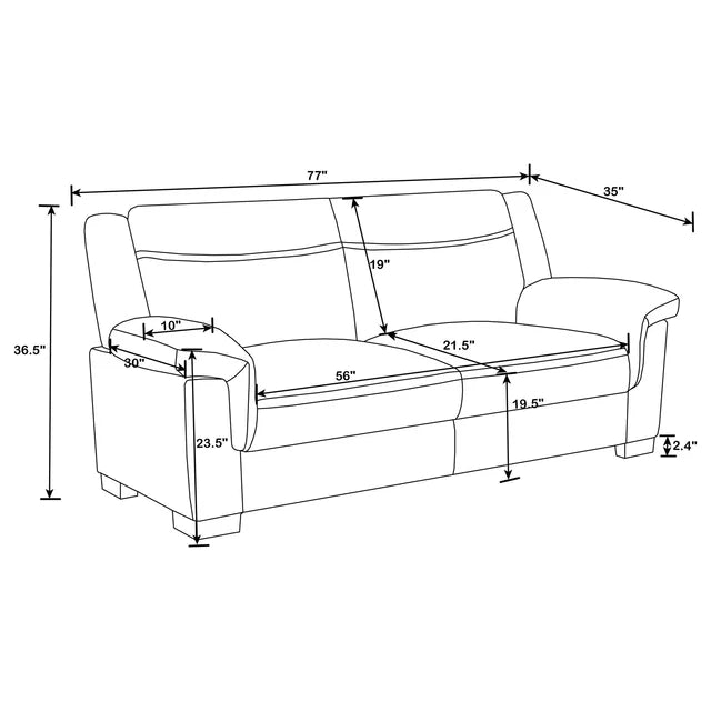 2 Piece Living Room Sofa Set with Faux Leather Upholstery