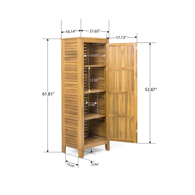 Acacia Wood Storage Cabinet for Indoor and Outdoor Use