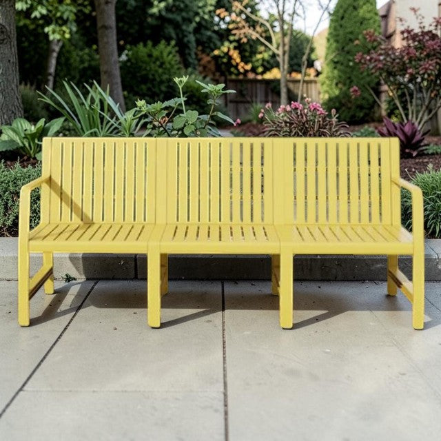 3 Seater Outdoor Sofa Bench with Armrests, Weather Resistant Design