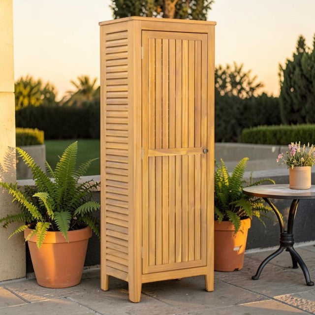 Acacia Wood Storage Cabinet for Indoor and Outdoor Use