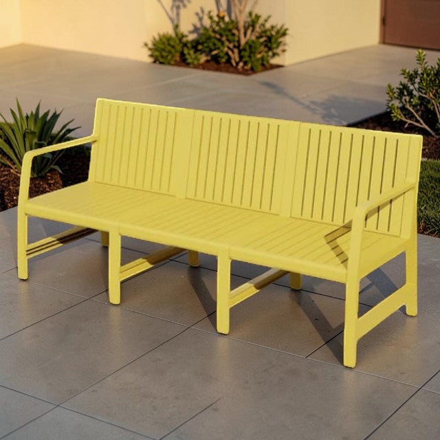 3 Seater Outdoor Sofa Bench with Armrests, Weather Resistant Design