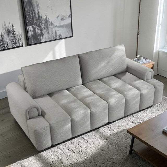 4 Seater Convertible Sleeper Sofa with Storage and Deep Seating