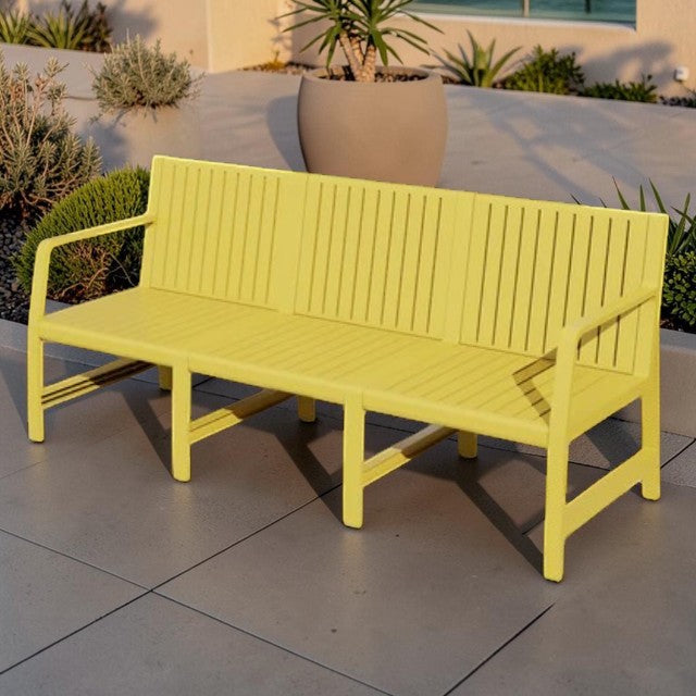 3 Seater Outdoor Sofa Bench with Armrests, Weather Resistant Design