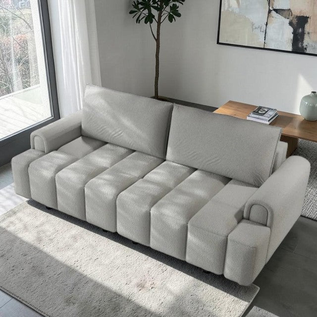 4 Seater Convertible Sleeper Sofa with Storage and Deep Seating