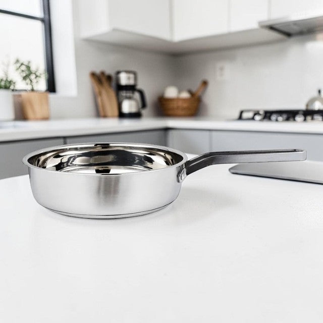 Stainless Steel Frying Pan for Kitchen Cooking, Induction Compatible