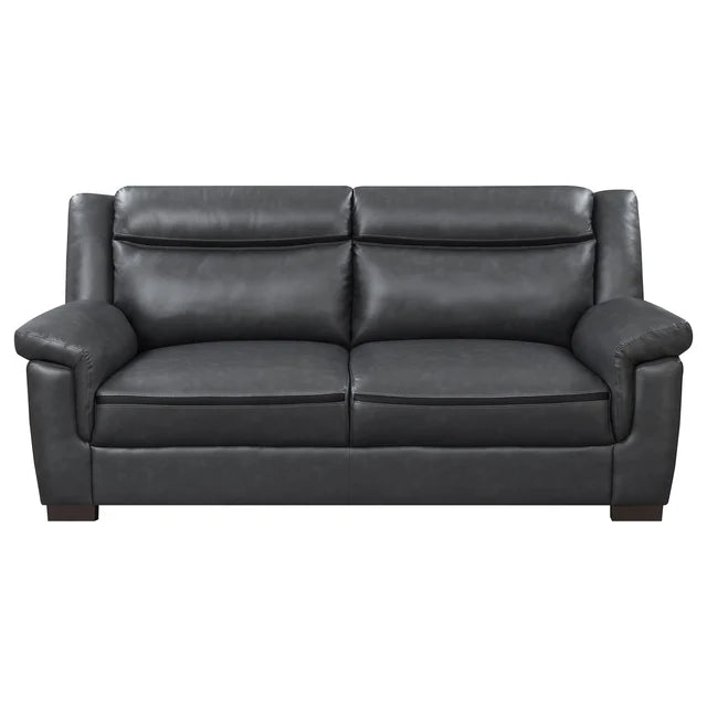 2 Piece Living Room Sofa Set with Faux Leather Upholstery