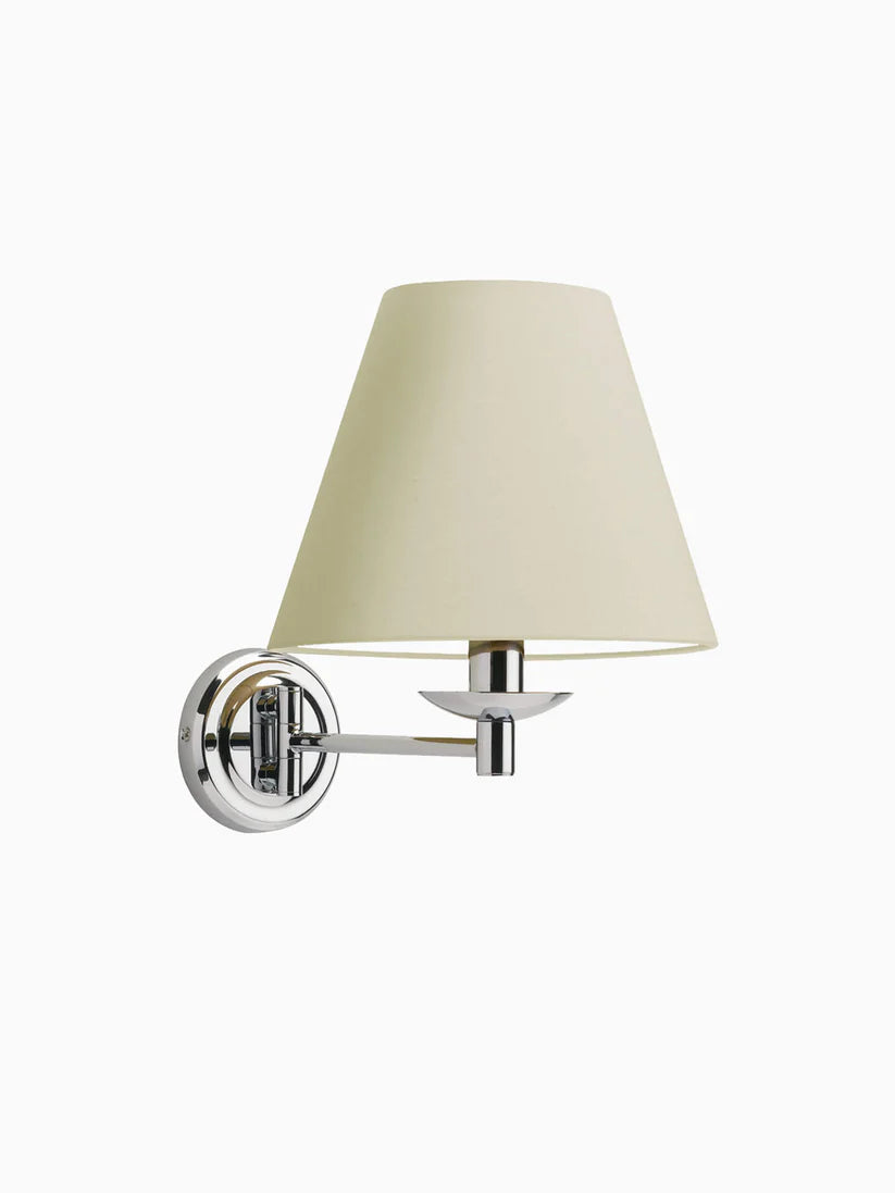 Chrome Wall Light with Fabric Shade
