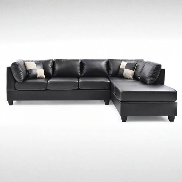 Faux Leather Sectional Sofa with Reversible Chaise