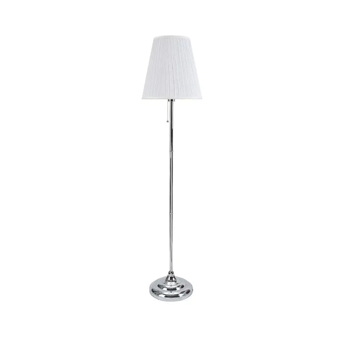 Chrome Finish Floor Lamp with Fabric Shade
