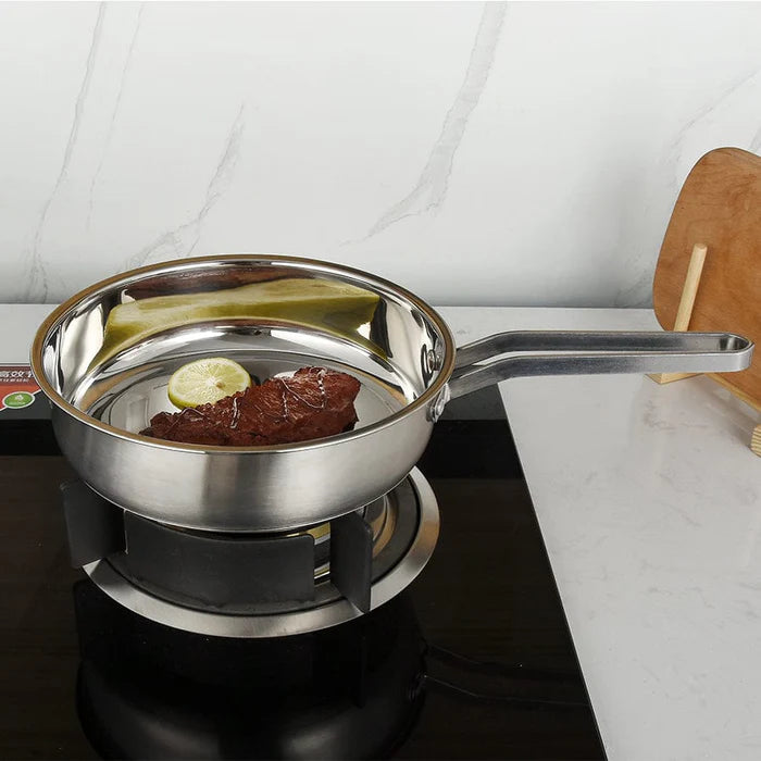 Stainless Steel Frying Pan for Kitchen Cooking, Induction Compatible