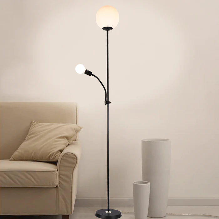 Dual Light Floor Lamp with Adjustable Reading Arm