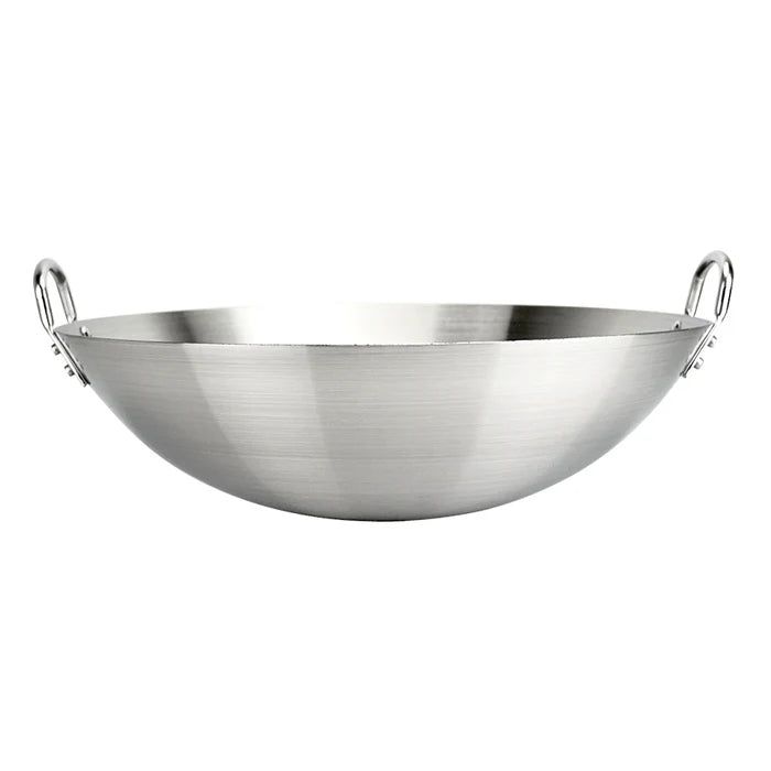 Stainless Steel Wok Pan for Kitchen Cooking with Dual Handles