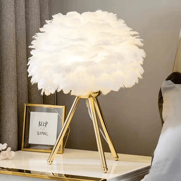 Tripod Table Lamp with Soft Fabric Shade