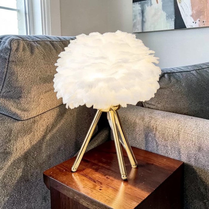 Tripod Table Lamp with Soft Fabric Shade