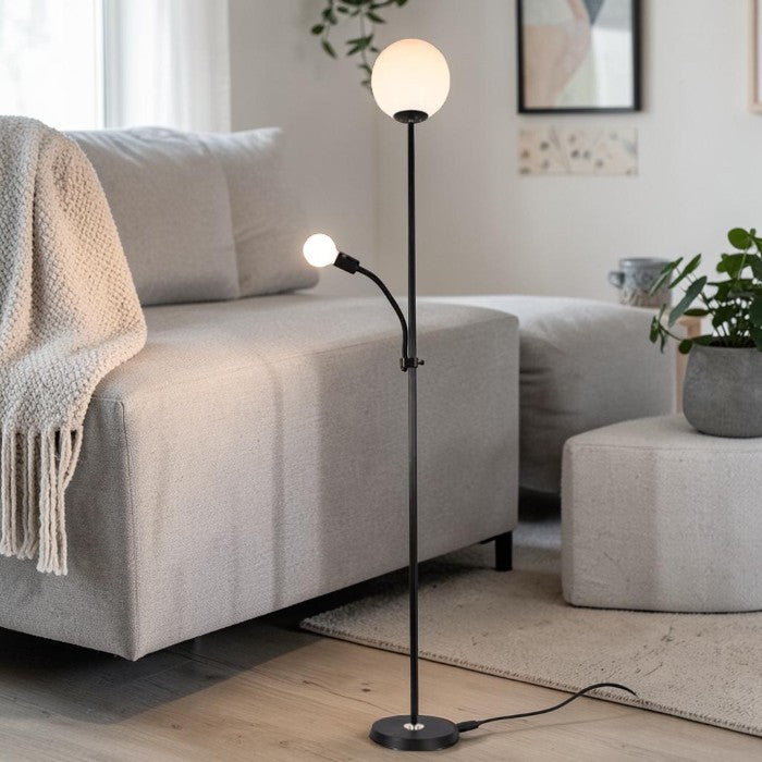 Dual Light Floor Lamp with Adjustable Reading Arm