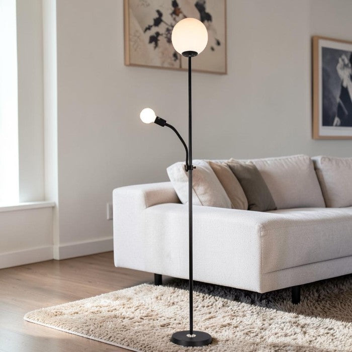 Dual Light Floor Lamp with Adjustable Reading Arm