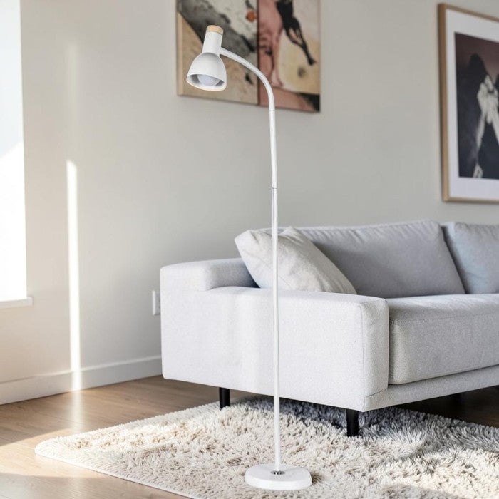 Adjustable Floor Lamp with Flexible Neck and Metal Base