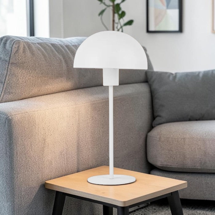 White Metal Dome, Table Lamp for Modern Indoor Lighting