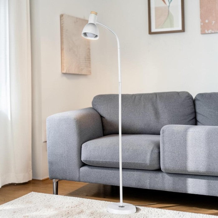 Adjustable Floor Lamp with Flexible Neck and Metal Base