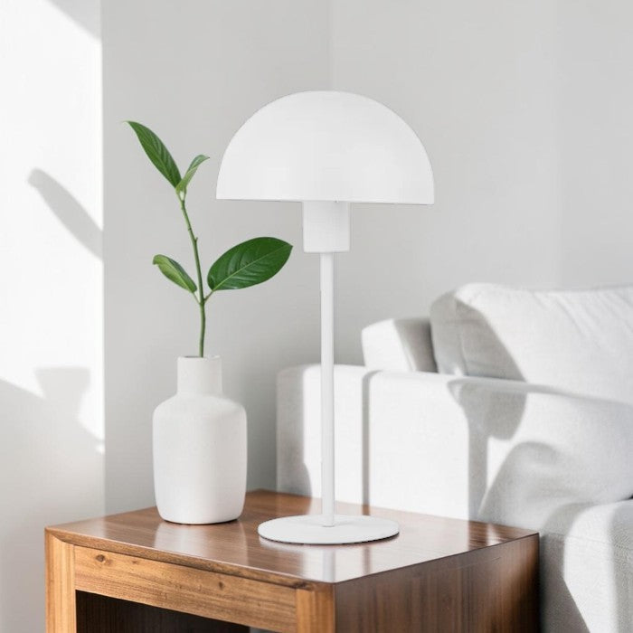 White Metal Dome, Table Lamp for Modern Indoor Lighting