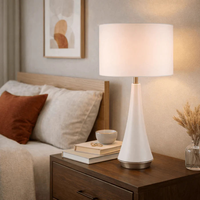 Modern Fabric Shade, Table Lamp for Living Room and Bedroom